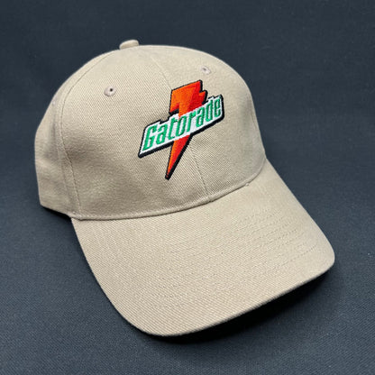 Vintage Gatorade Lightning Logo Strapback Hat Cap America Beige