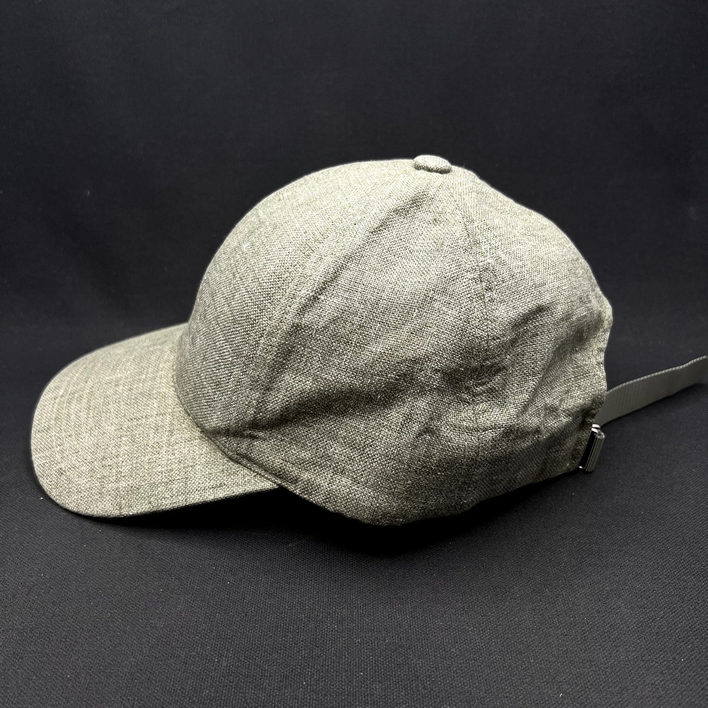 Angelico Italian Linen Strapback Cap Sage Green Made in Italy Luxury Hat