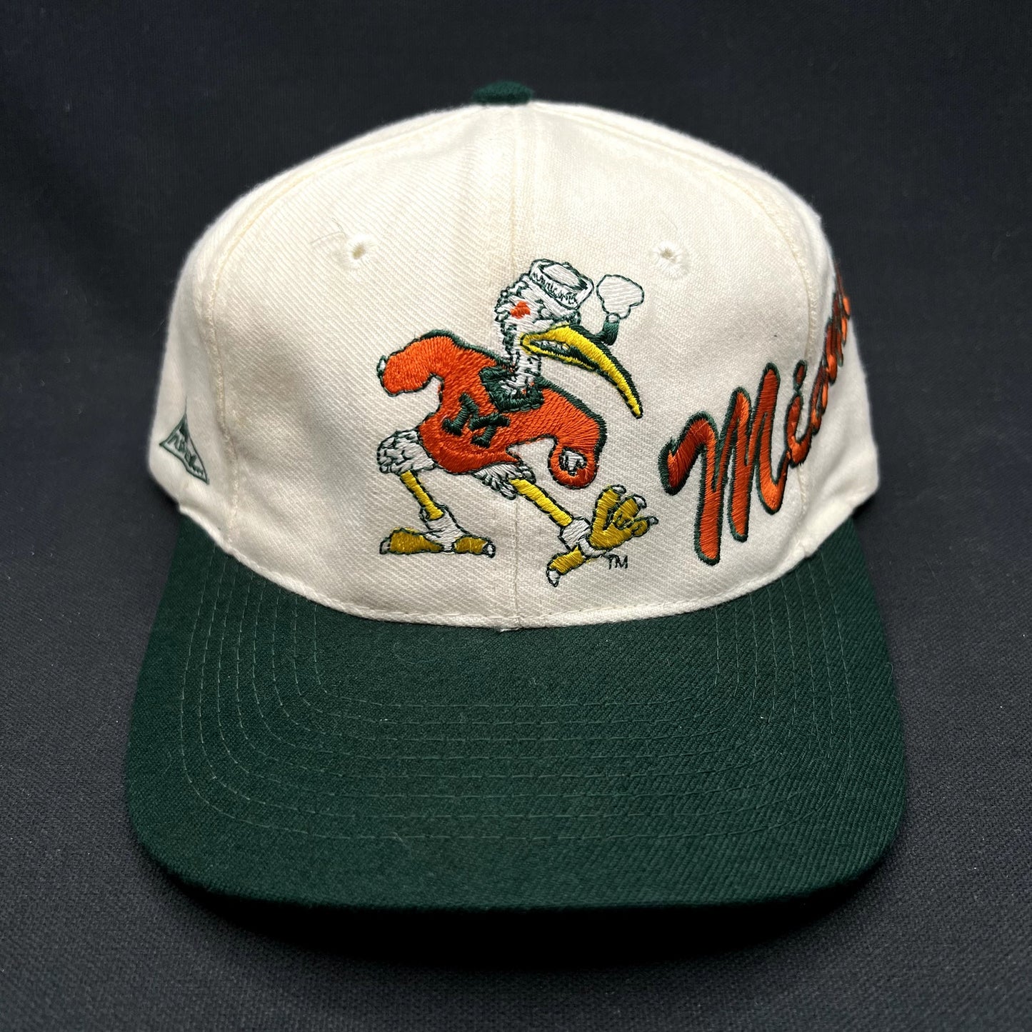 Vintage Miami Hurricanes Sebastian Apex One Snapback Hat NCAA Taiwan