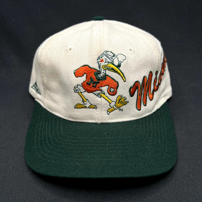 Vintage Miami Hurricanes Sebastian Apex One Snapback Hat NCAA Taiwan