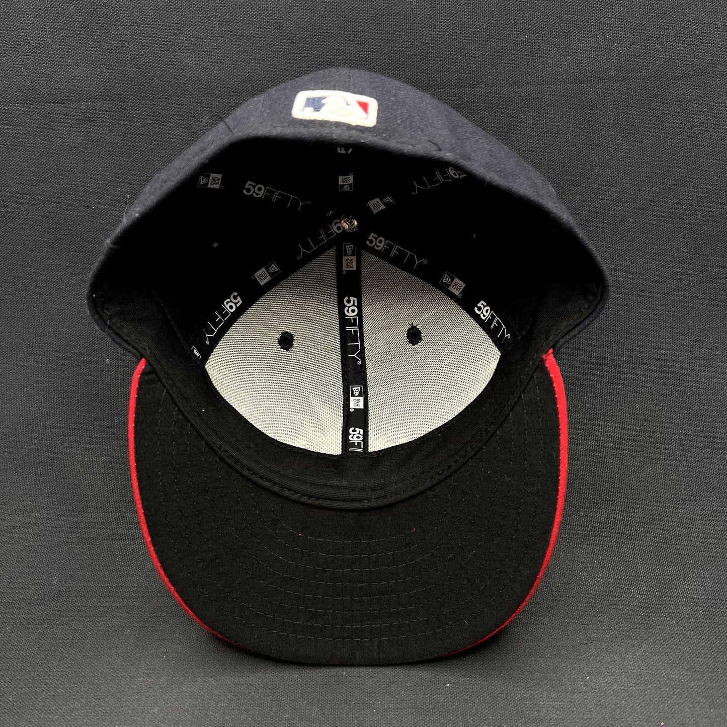 New Era 59FIFTY Atlanta Braves On-Field Fitted Hat 6 7/8 Navy Red MLB Cap