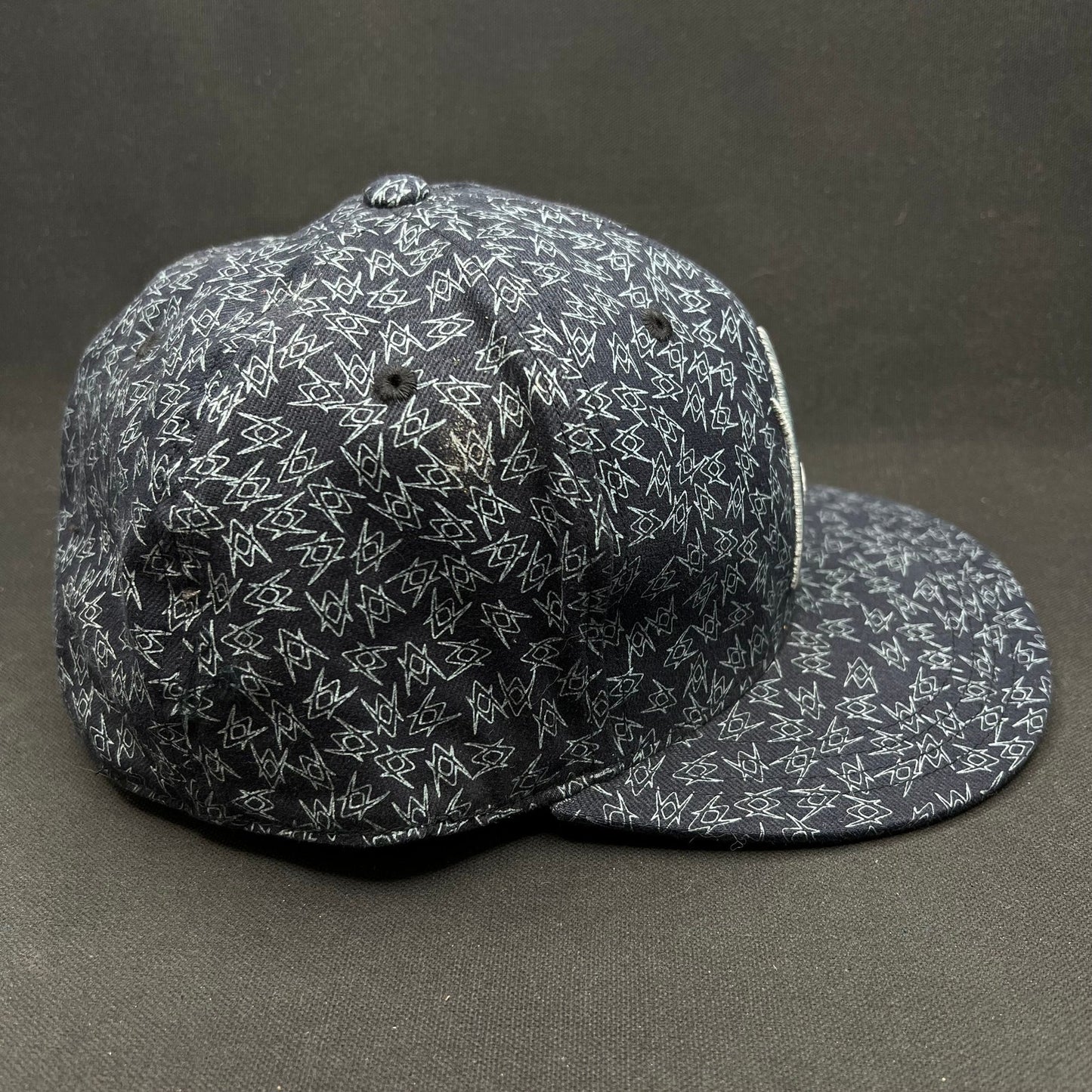 Volkl Ski Hat Fitted 7 5/8 Black Pattern Snapback Cap Atomic Style