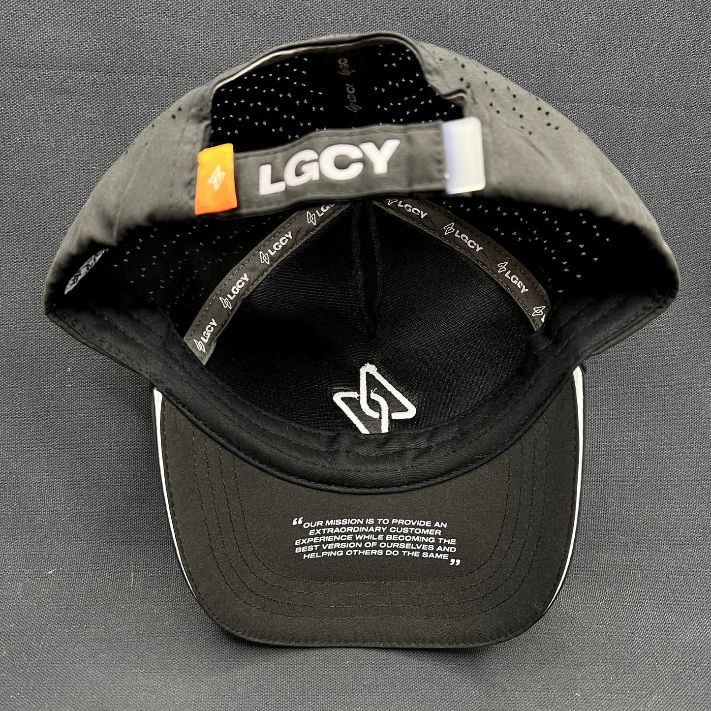LGCY Performance Strapback Hat Black Athletic Tech Cap