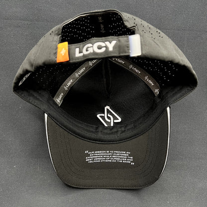 LGCY Performance Strapback Hat Black Athletic Tech Cap