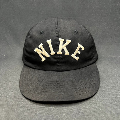 Vintage Nike Arch Spellout Strapback Hat Black Green Undervisor Taiwan 80s 90s
