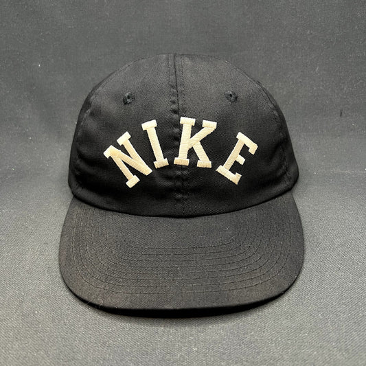 Vintage Nike Arch Spellout Strapback Hat Black Green Undervisor Taiwan 80s 90s