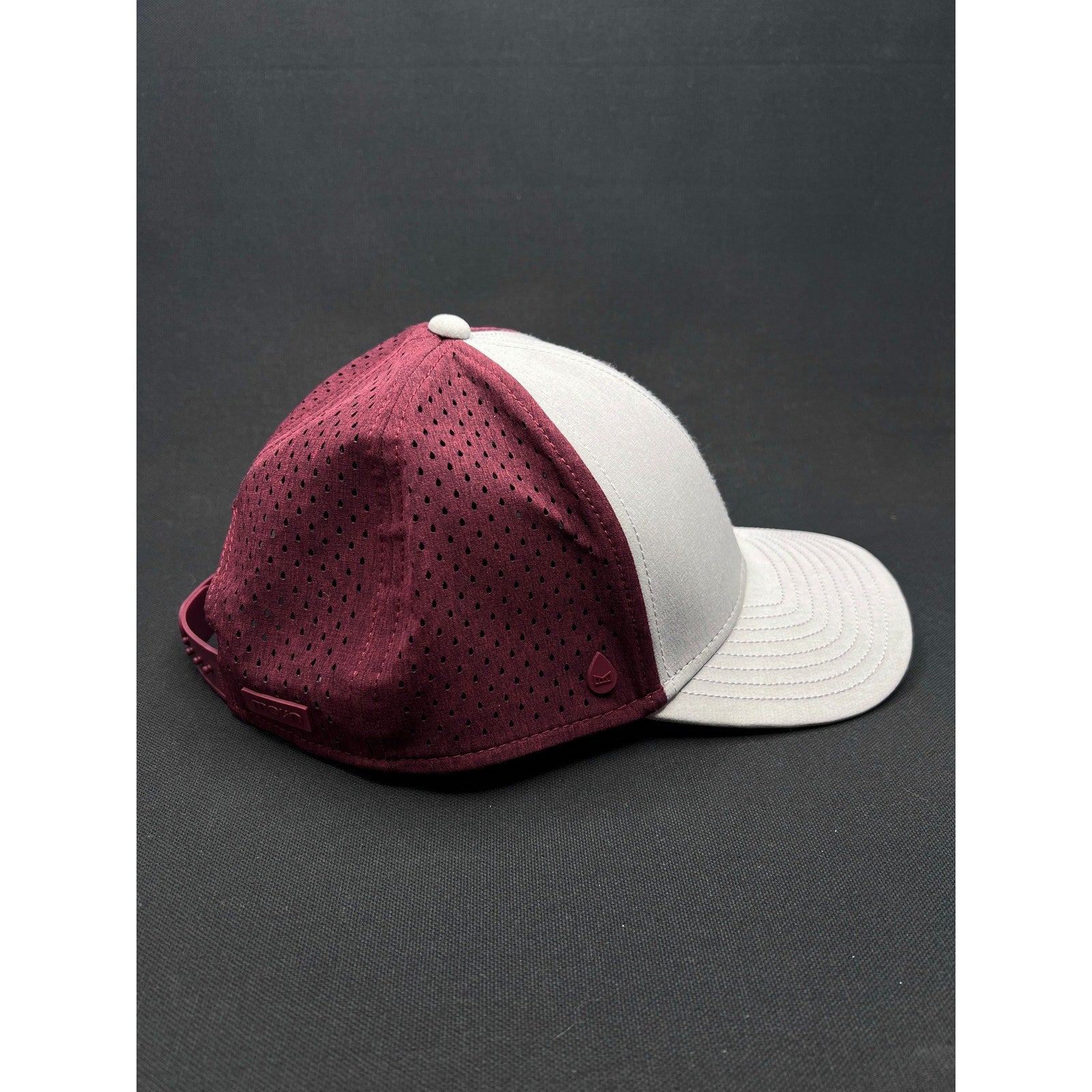 Melin A-Game Hydro Performance Hat – Grey & Maroon Water-Resistant Snapback (Designed in California)
