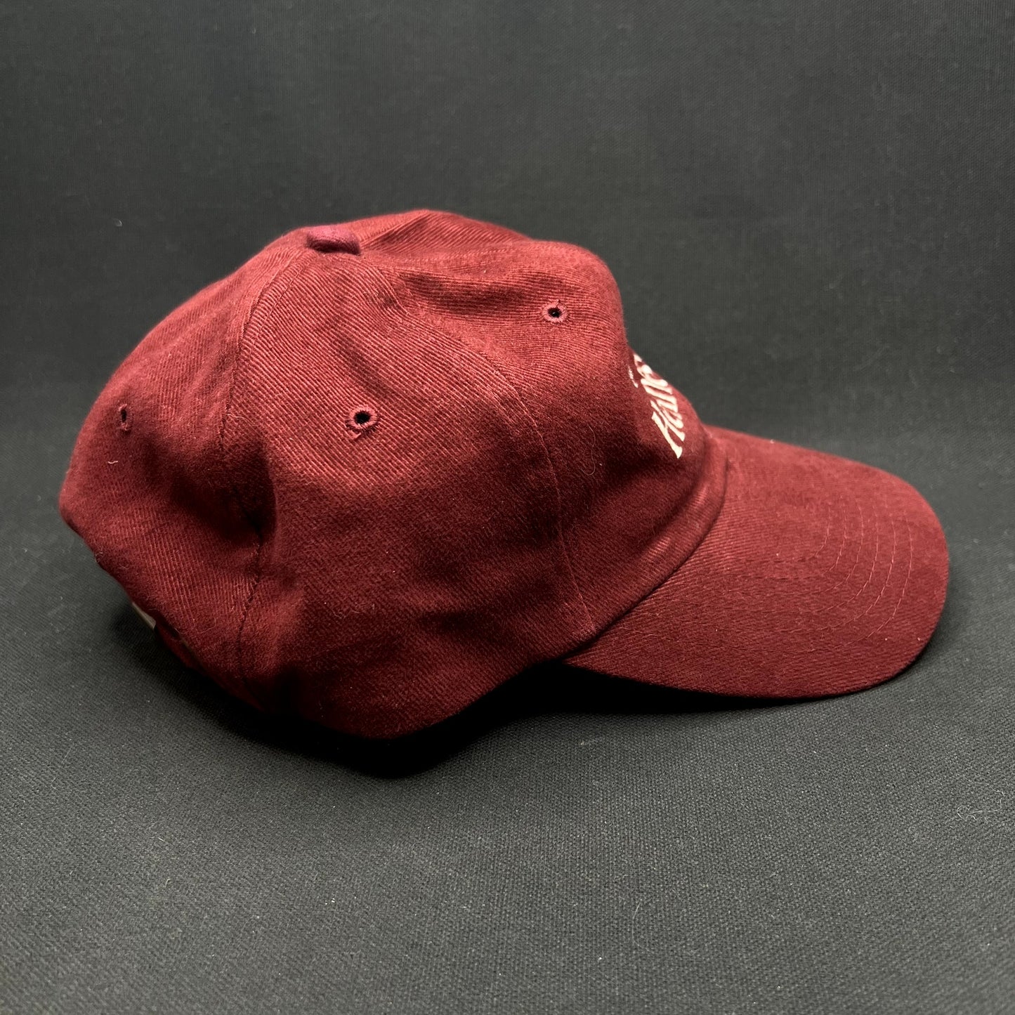 Vintage Hennessy Cognac Strapback Hat Burgundy Dad Cap Art Headwear