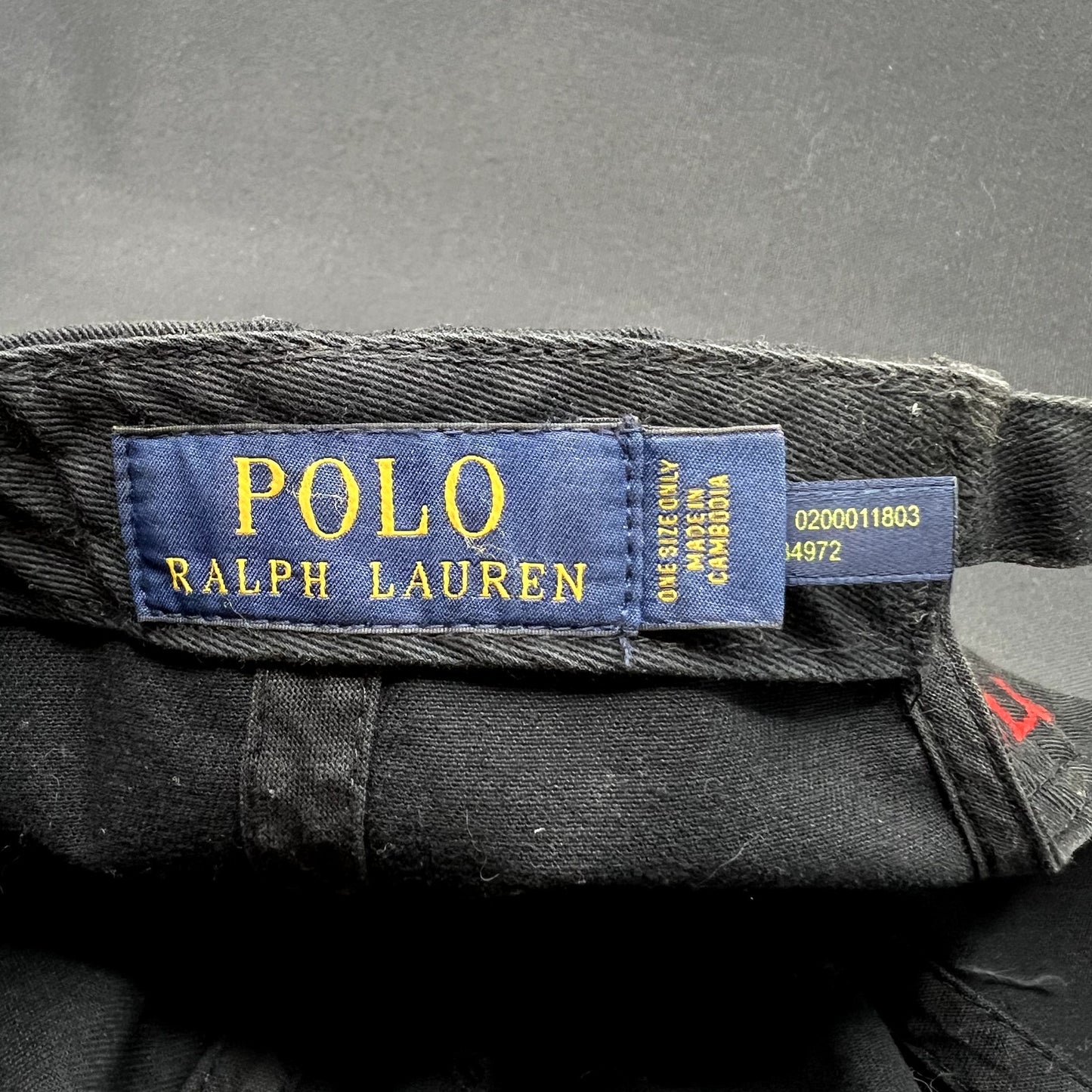 Polo Ralph Lauren Pony Strapback Hat Black Red Logo Adjustable Cap