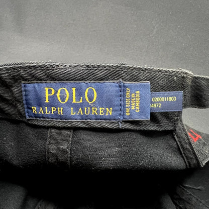 Polo Ralph Lauren Pony Strapback Hat Black Red Logo Adjustable Cap