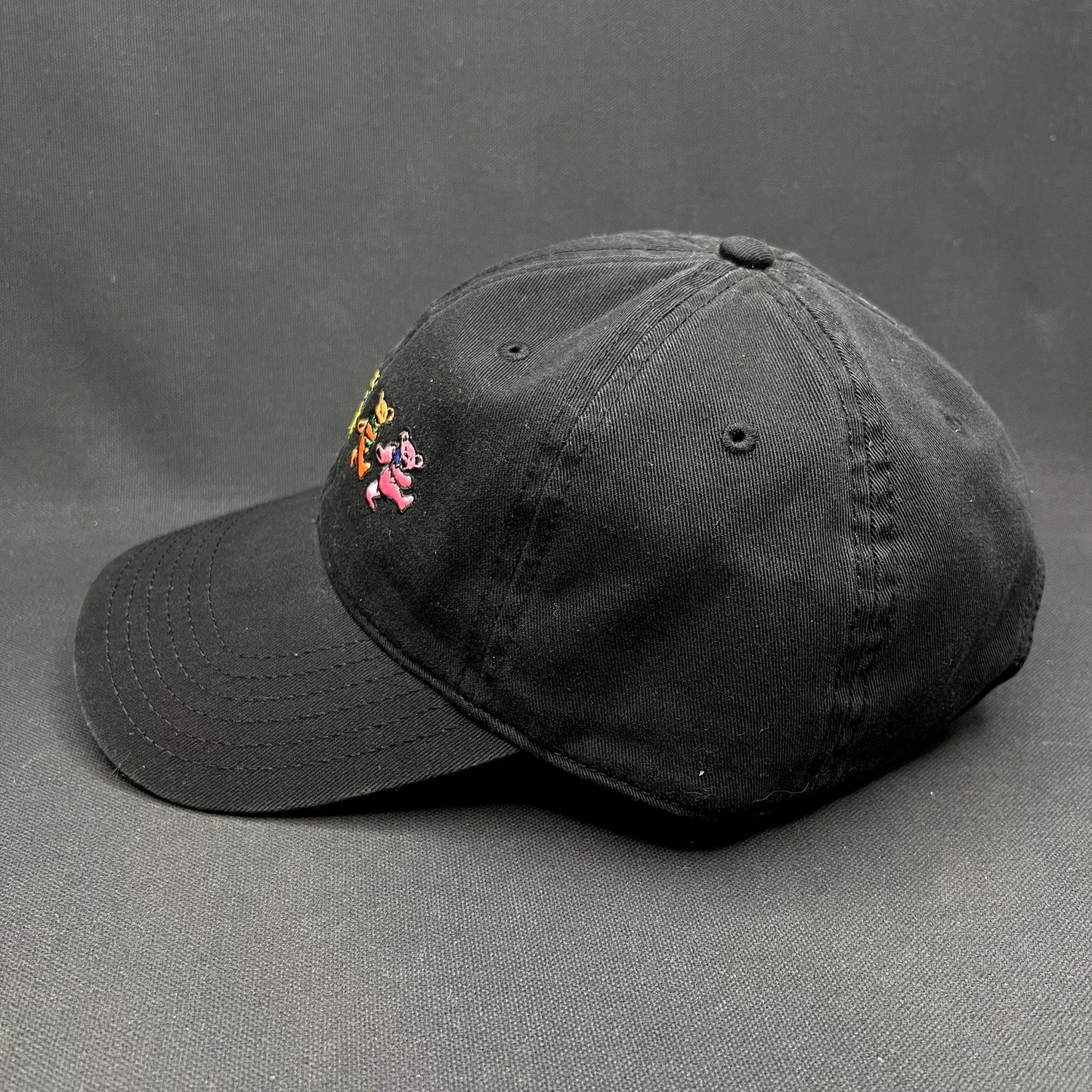 Grateful Dead Dancing Bears Strapback Hat Black Stealie Tag
