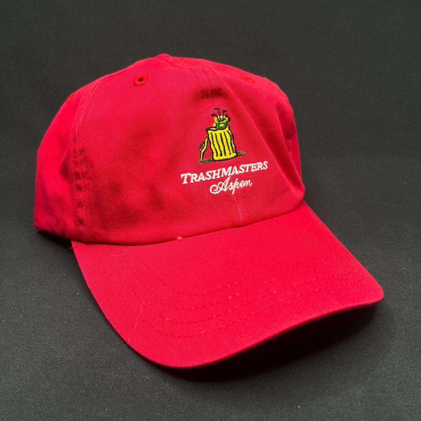 Trashmasters Aspen Golf Strapback Hat Red Vintage Style Promo Cap