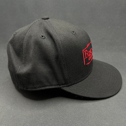 7 5/8 Base Camp Aspen Snowmass Hat Flexfit 210 Fitted Black Red Logo Cap