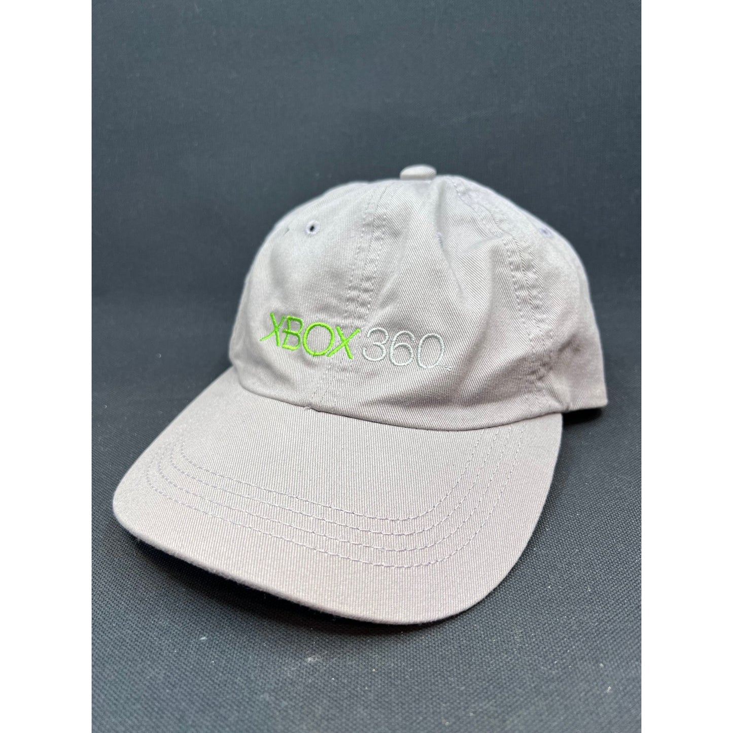 Vintage Xbox 360 Promo Hat Official Microsoft Strapback Gray Dad Cap Black Brim