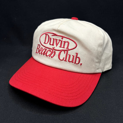 Duvin Beach Club Snapback Hat Red White Surf Skate Cap