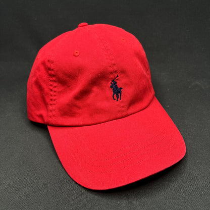 Vintage Polo Ralph Lauren Red Strapback Pony Hat Cap Classic Cotton