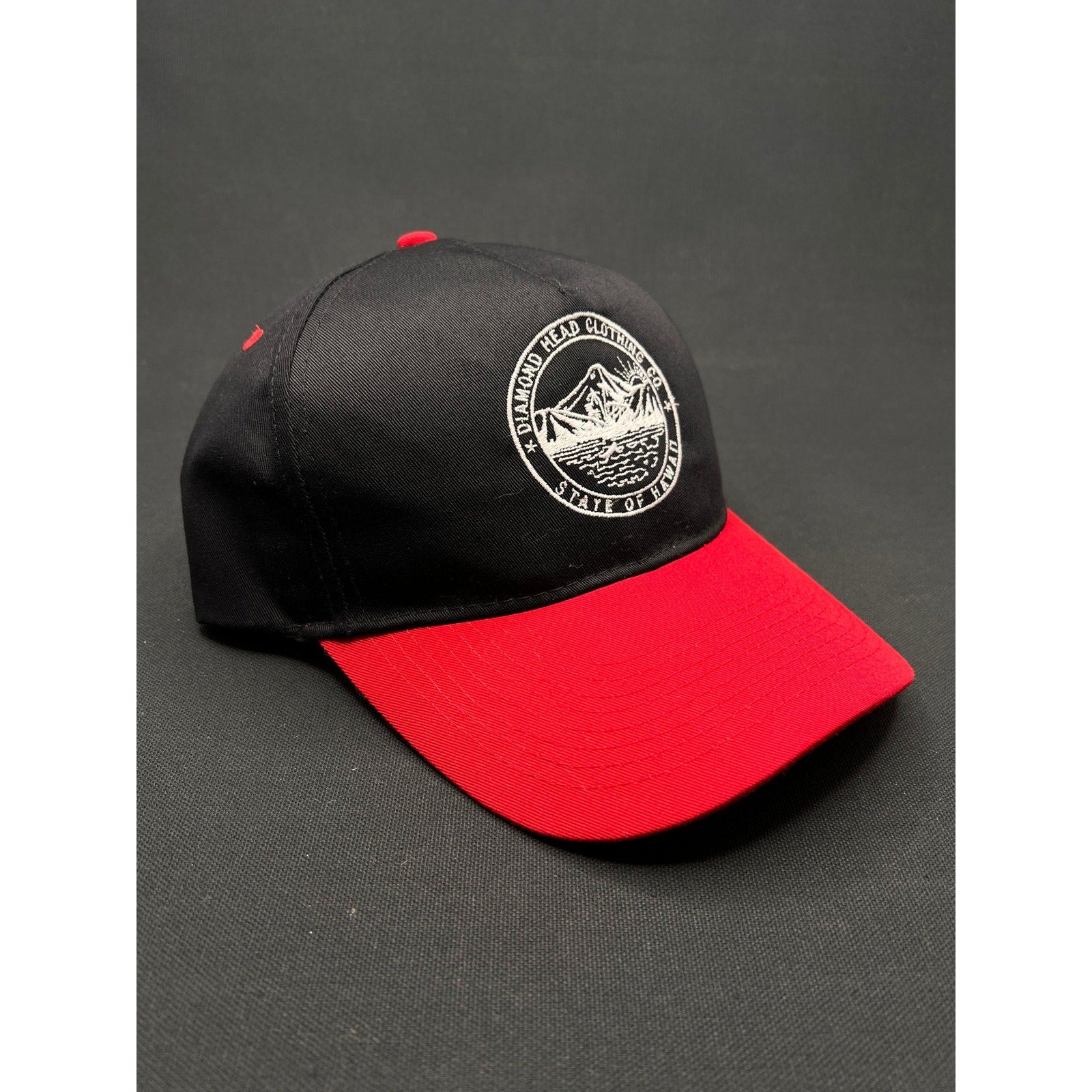 Diamond Head Clothing Co. Hawaii Patch Hat – Black/Red Otto Snapback