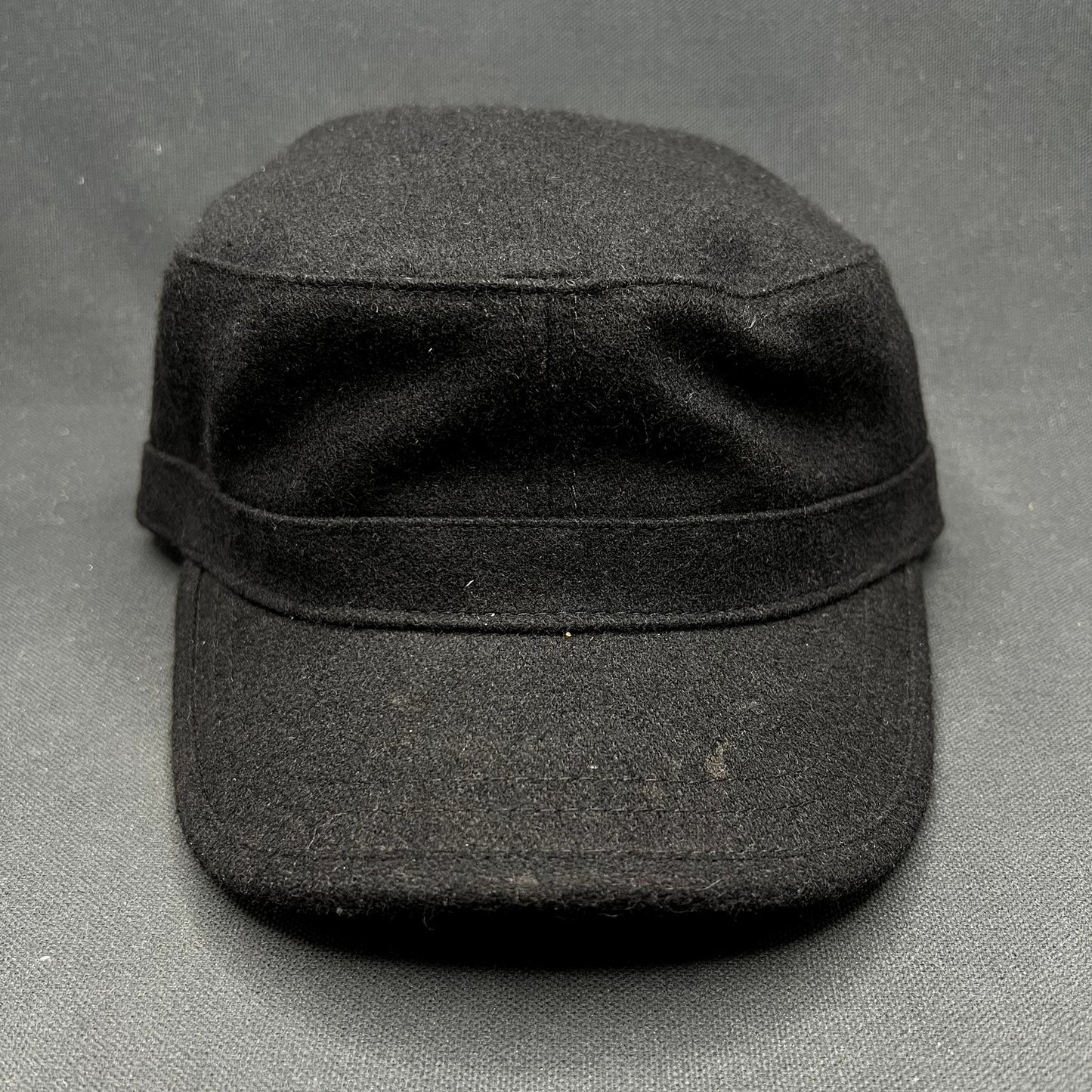 Peter Grimm Black Wool Blend Military Cadet Cap OS
