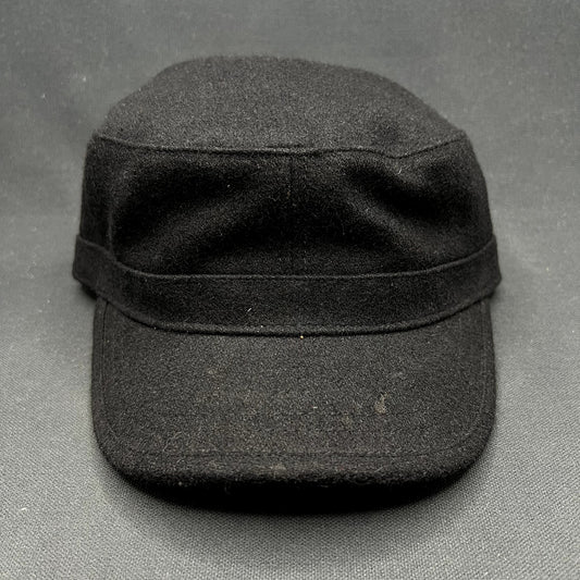 Peter Grimm Black Wool Blend Military Cadet Cap OS