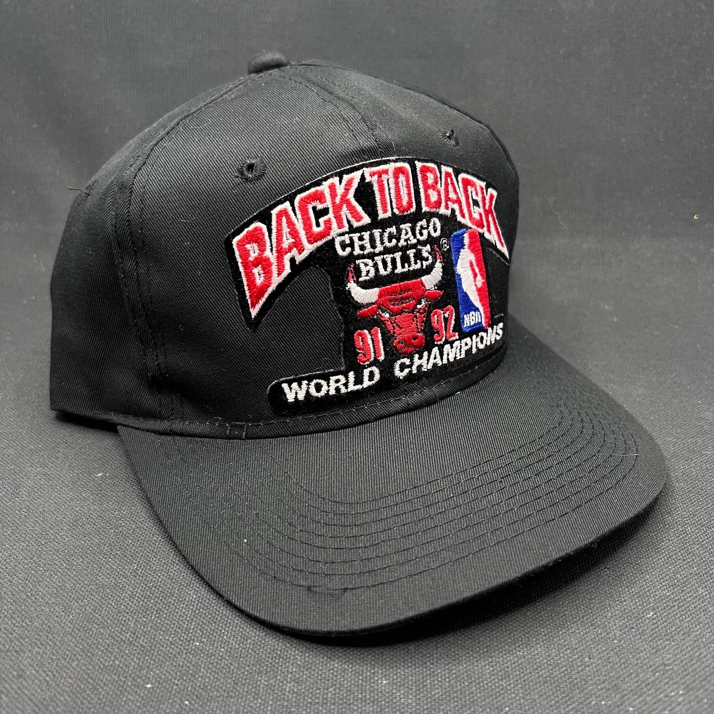 1992 Chicago Bulls Back-to-Back Champions Snapback Signed Stacey King