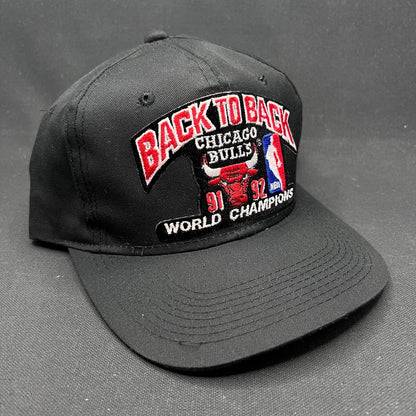 1992 Chicago Bulls Back-to-Back Champions Snapback Signed Stacey King