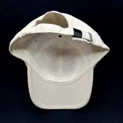 Mamacita Sunshine Studios Corduroy Strapback Hat Cream White
