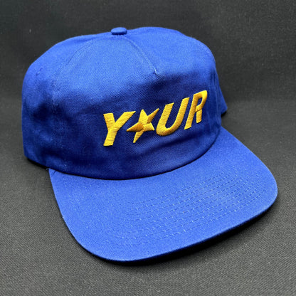 Your Multimedia YOUR Snapback Hat Blue Gold Promotional Cap