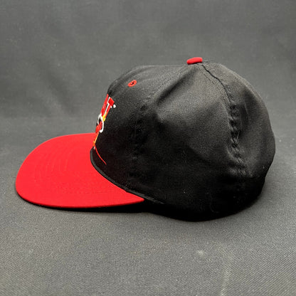 Vintage Miami Heat Twins Enterprise NBA Snapback Hat USA Made Black Red