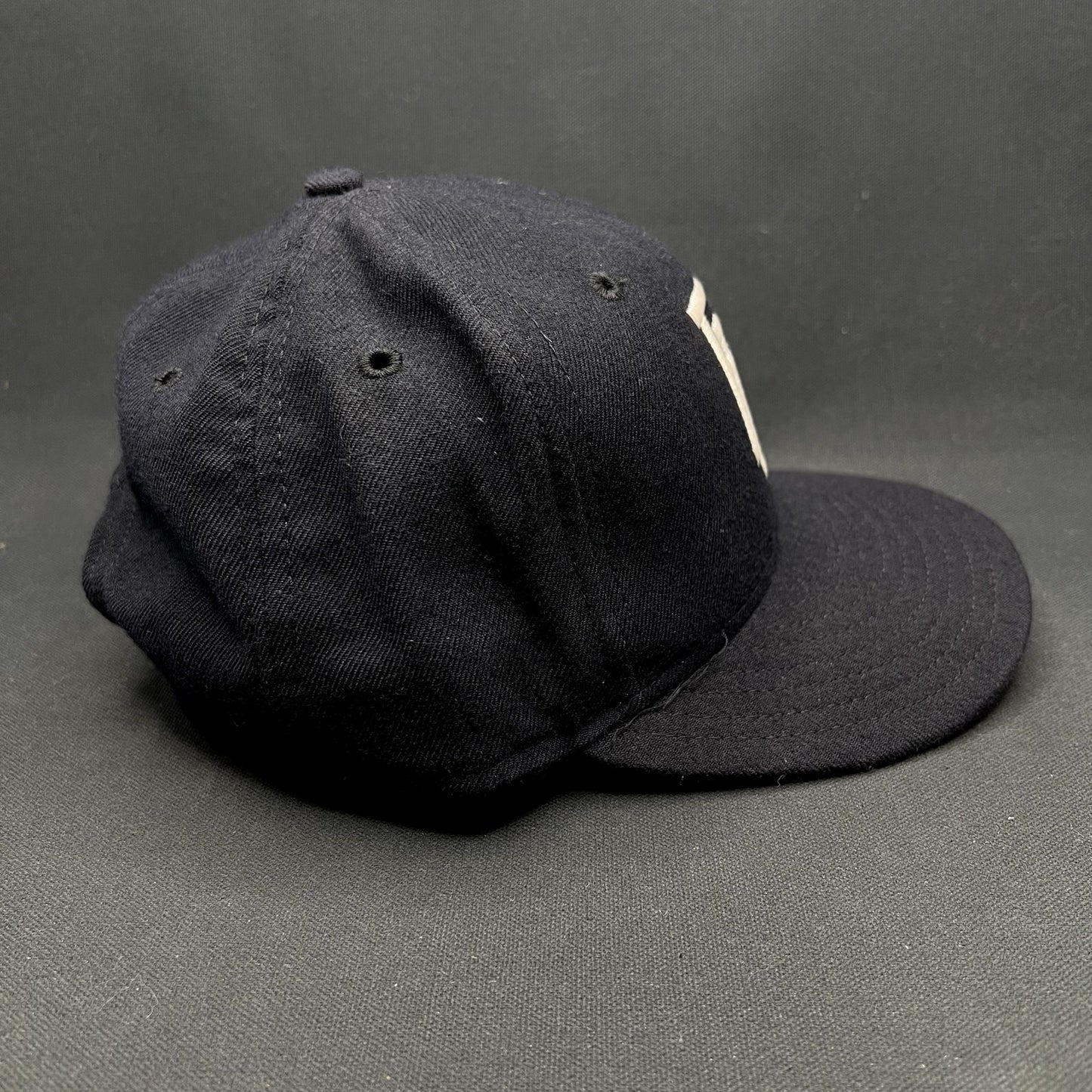 Vintage New Era USA Made Interlocking FL Snapback Hat Navy Gray Dupont Pro Model