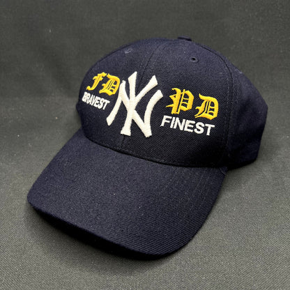 Vintage New York Yankees FDNY NYPD Twins Enterprise Snapback Hat MLB Fire Police