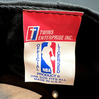 Vintage Miami Heat Twins Enterprise NBA Snapback Hat USA Made Black Red