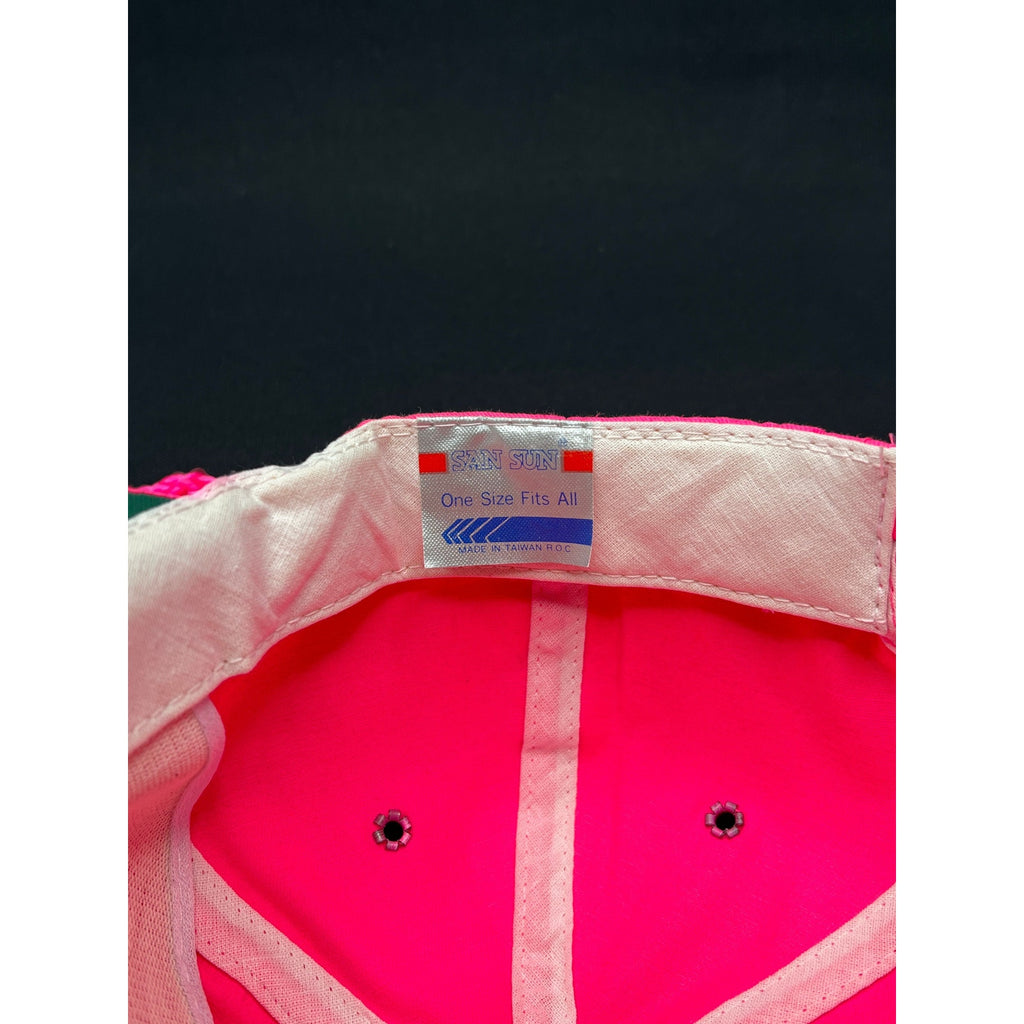 Vintage 1980s Norway Beach Cass Lake Minnesota Zipperback Hat – Neon Pink Rope