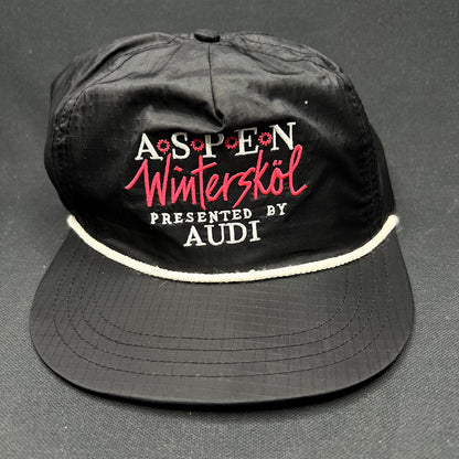 Vintage Aspen Wintersköl Audi Snapback Hat USA Made Ski Festival Cap