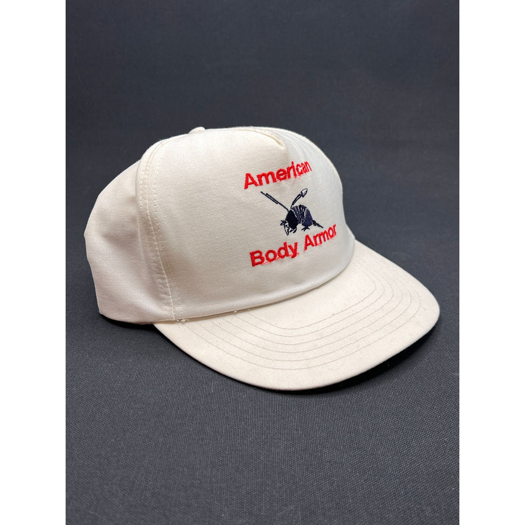 Vintage American Body Armor White Snapback Hat – Made in USA