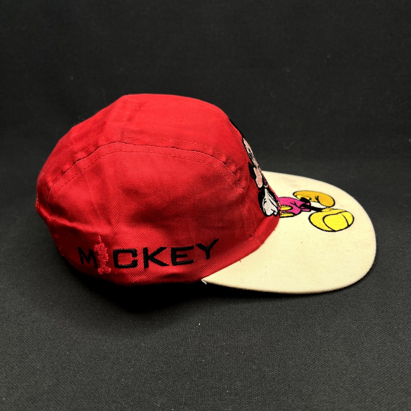 Disney Mickey Mouse Kids Snapback Hat Red White Embroidered Character Cap Youth