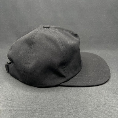 Finisterre 5 Panel Strapback Hat Black Recycled Canvas Patch Cap