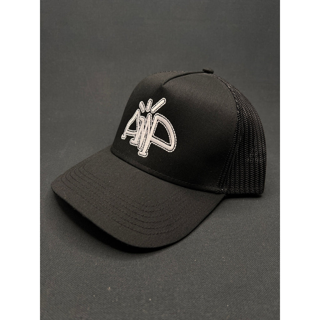 AMP Logo Black Mesh Trucker Hat – Adjustable Snapback
