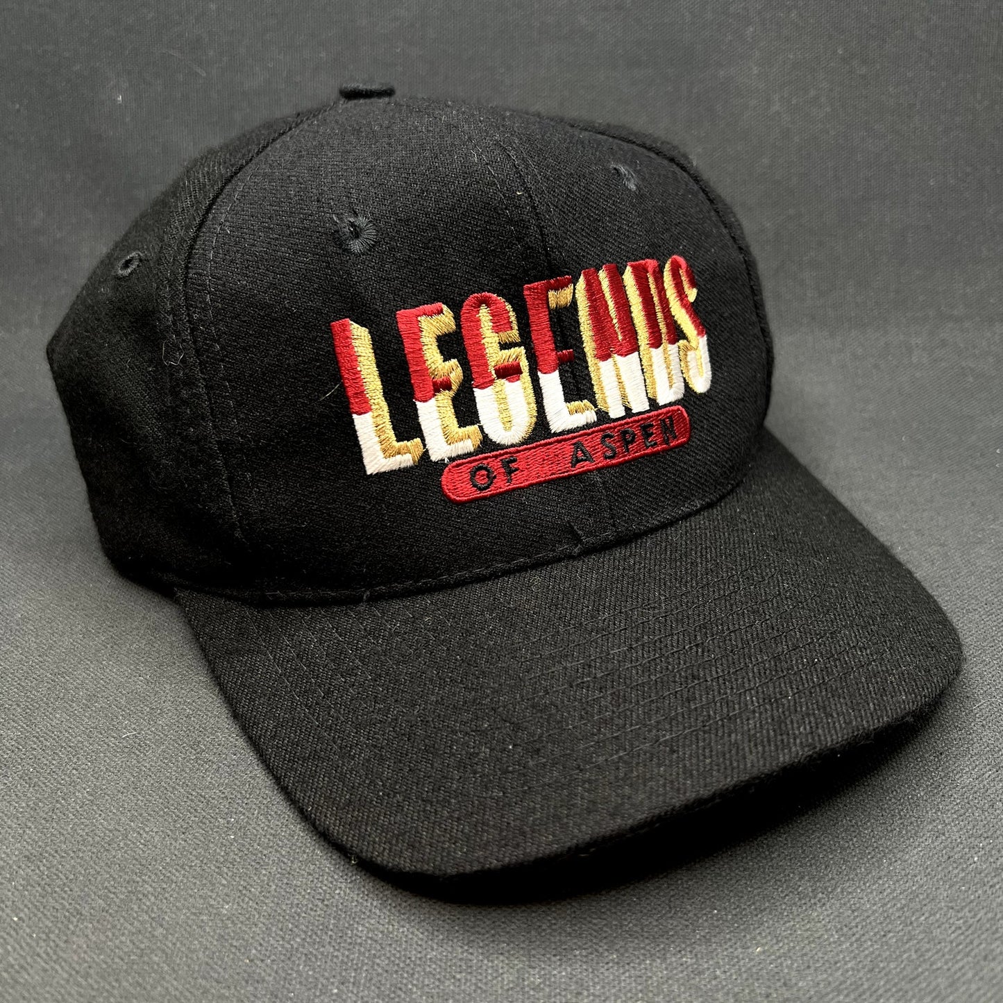 Vintage Legends of Aspen Snapback Hat Black Ski Resort Colorado Cap