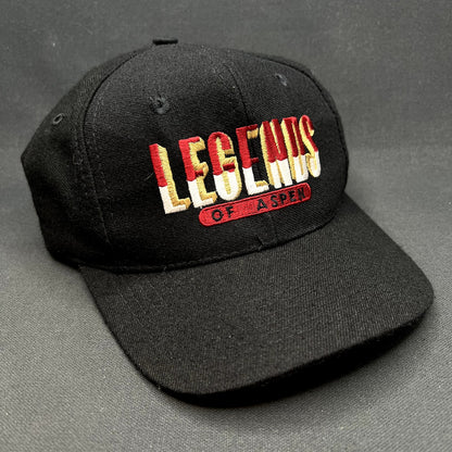 Vintage Legends of Aspen Snapback Hat Black Ski Resort Colorado Cap