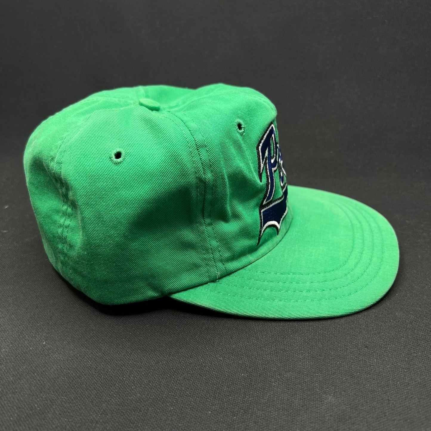 Small Vintage Polo Ralph Lauren Script Logo Green Fitted Hat USA