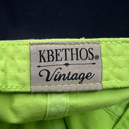 KBETHOS “CHAT” Distressed Strapback Hat Neon Green