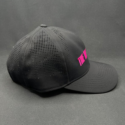 The Naked Gun 2024 Cast & Crew Promo Snapback Hat Black Pink Embroidery