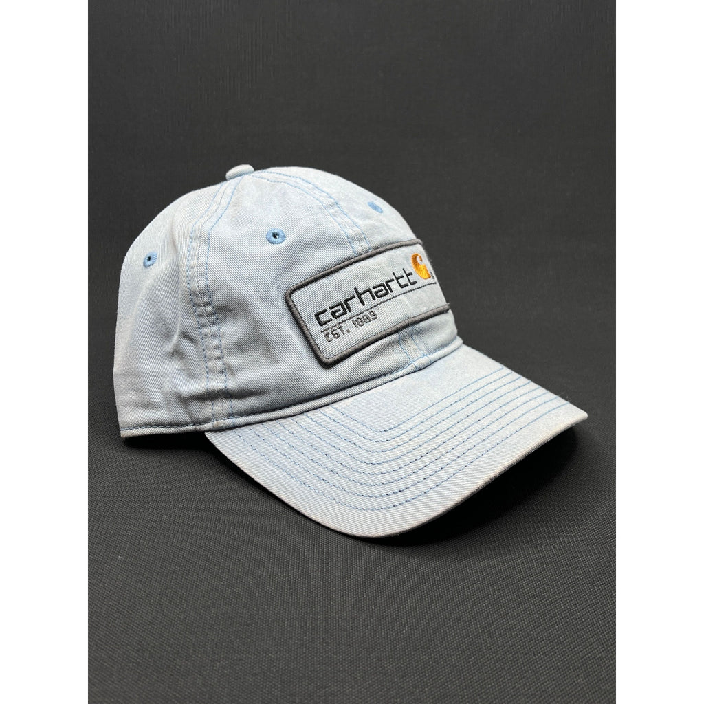 Vintage Carhartt Light Blue Logo Patch Strapback Dad Hat