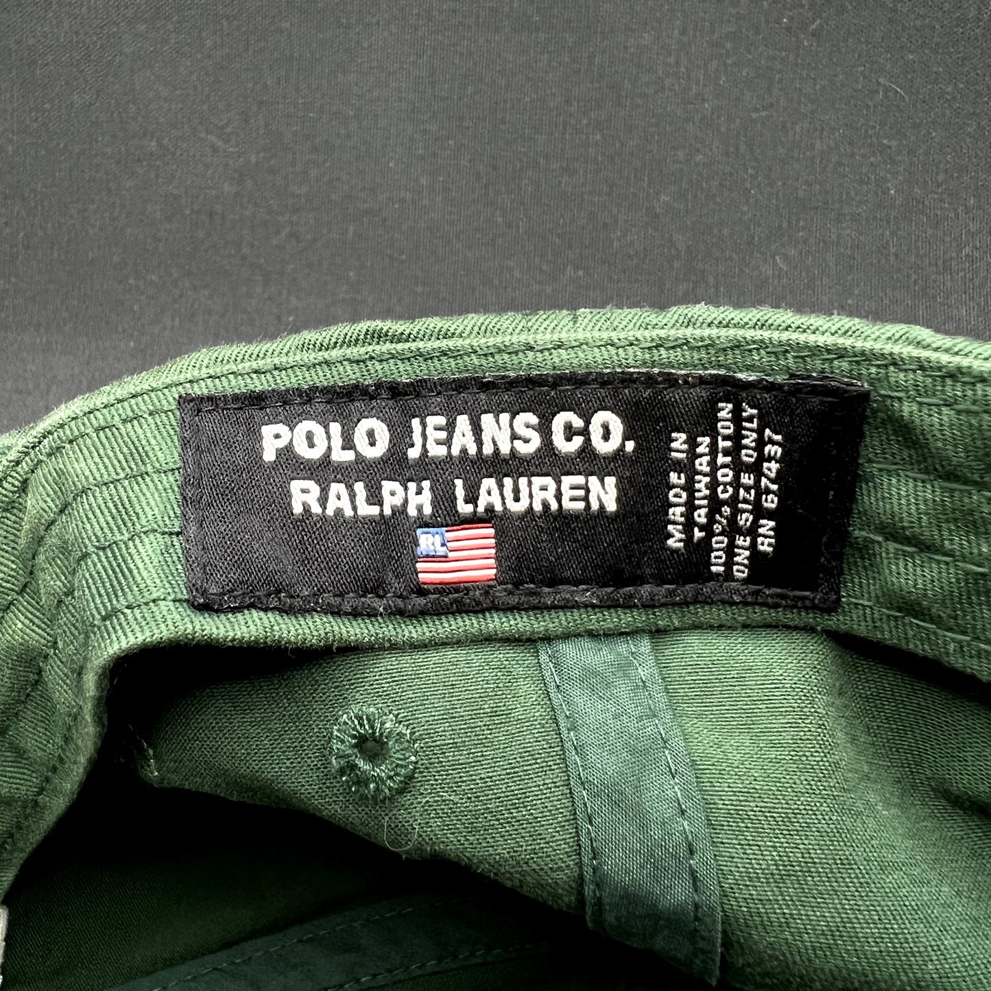 Vintage Polo Jeans Co Ralph Lauren Strapback Hat Green USA