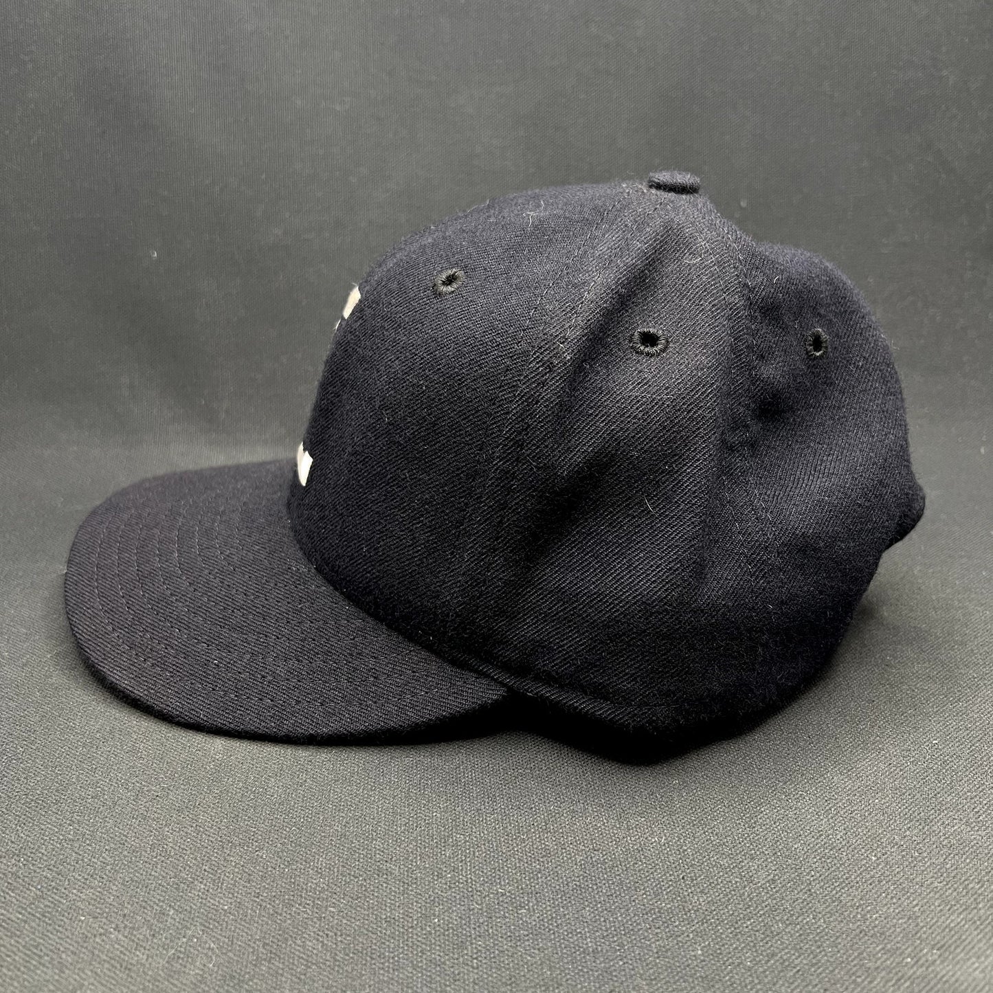 Vintage New Era USA Made Interlocking FL Snapback Hat Navy Gray Dupont Pro Model