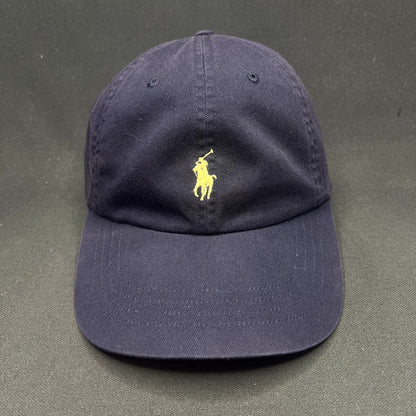 Polo Ralph Lauren Navy Cotton Chino Strapback Hat Yellow Pony Adjustable Cap