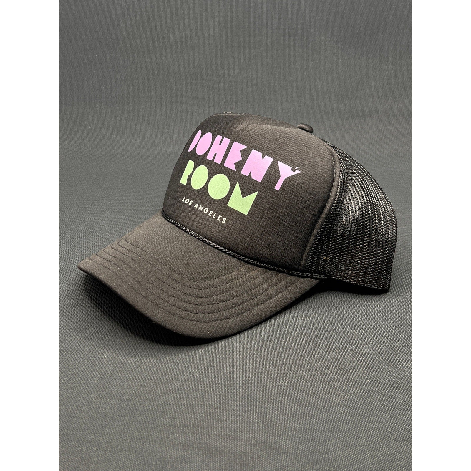 Doheny Room Los Angeles California Black Mesh Snapback Trucker Hat