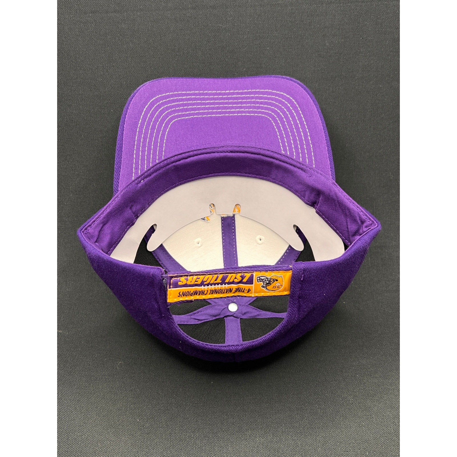 LSU Tigers 4× National Champions Hat – Top of the World Purple/White