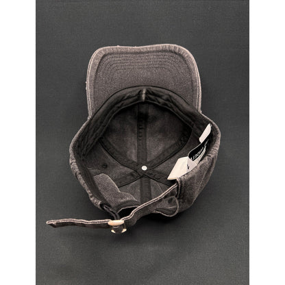 Ann Andelman Distressed Black Denim Cap – Minimalist Monogram Logo Hat