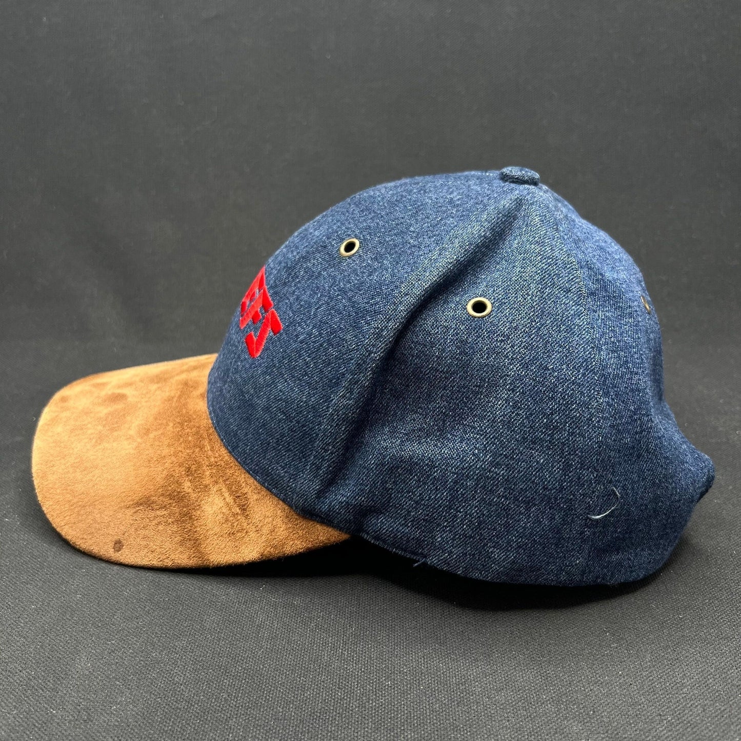 Vintage Kansas City Chiefs Annco Denim Suede Snapback Hat